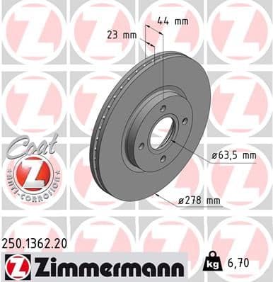 Disc frana ZIMMERMANN COAT Z 250.1362.20