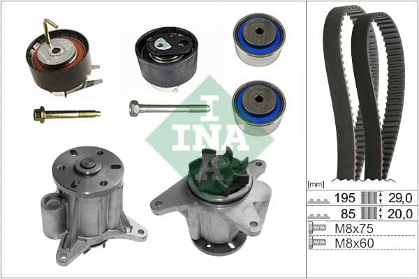 Set pompa apa + curea dintata Schaeffler INA 530 0764 31