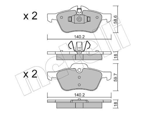 set placute frana,frana disc METELLI 22-0555-0