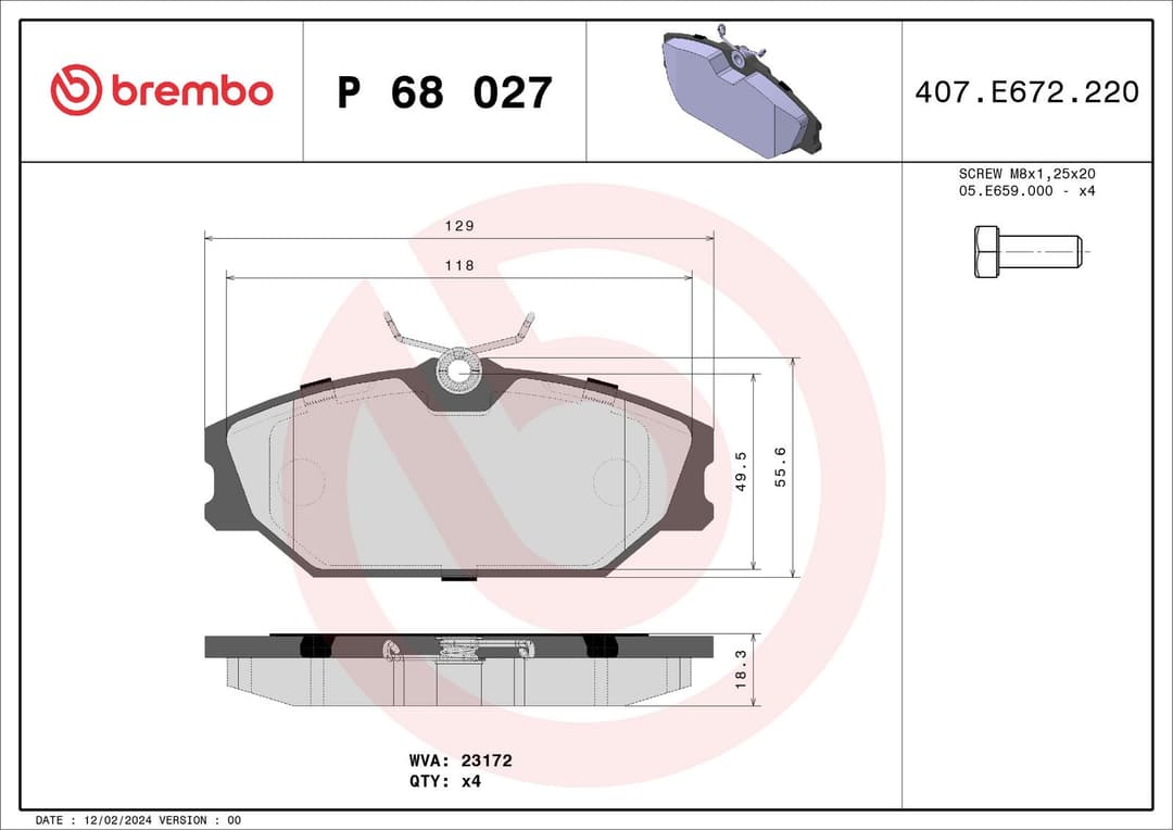 set placute frana,frana disc BREMBO PRIME LINE P 68 027