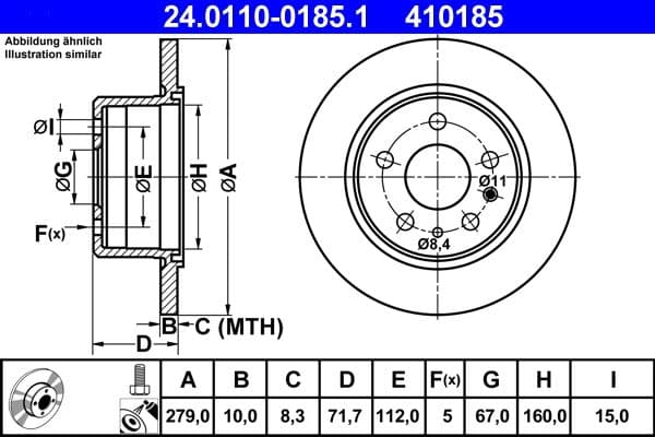 Disc frana ATE 24.0110-0185.1