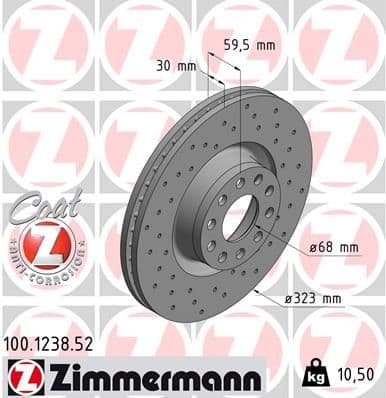 Disc frana ZIMMERMANN 100.1238.52