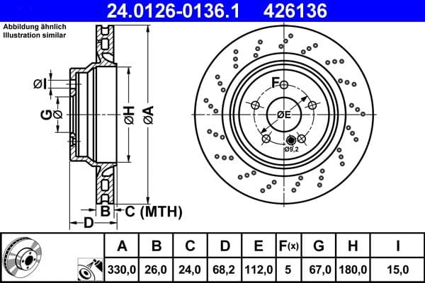 Disc frana ATE 24.0126-0136.1