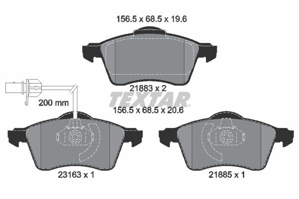 set placute frana,frana disc TEXTAR Q+ 2188501