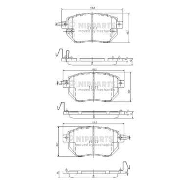 set placute frana,frana disc NIPPARTS J3601092