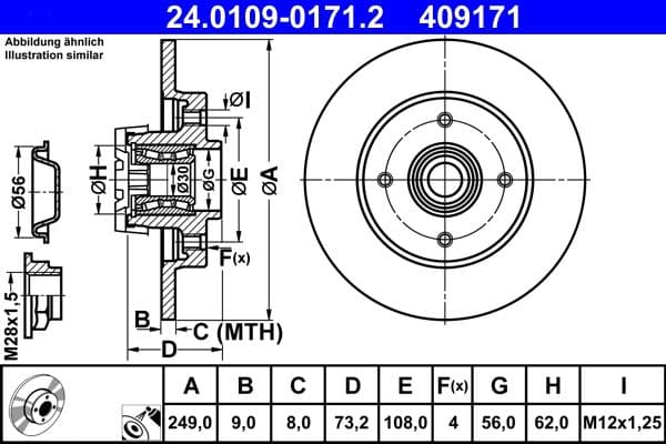 Disc frana ATE 24.0109-0171.2