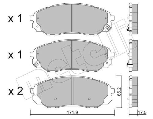 set placute frana,frana disc METELLI 22-1437-0