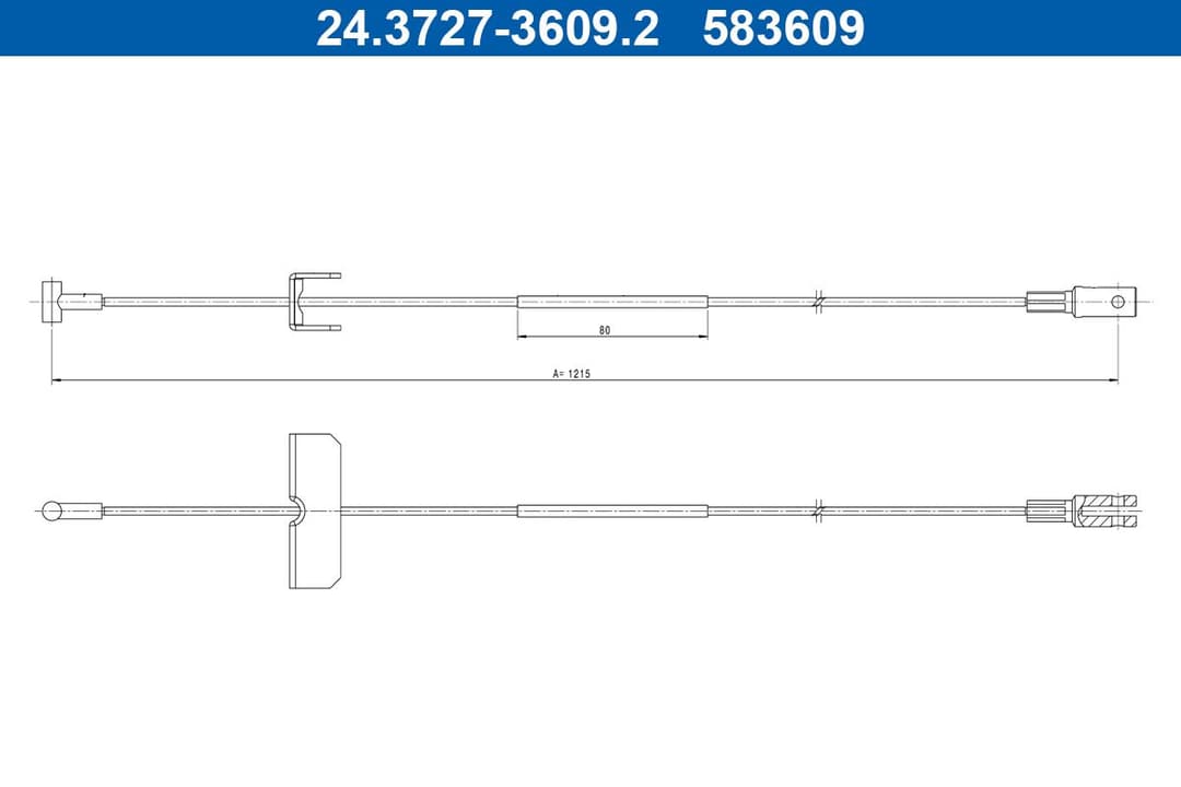 Cablu, frana de parcare ATE 24.3727-3609.2