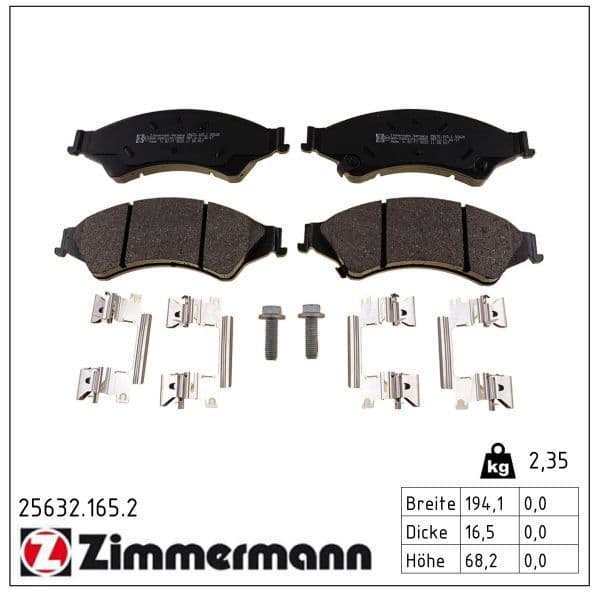 set placute frana,frana disc ZIMMERMANN 25632.165.2