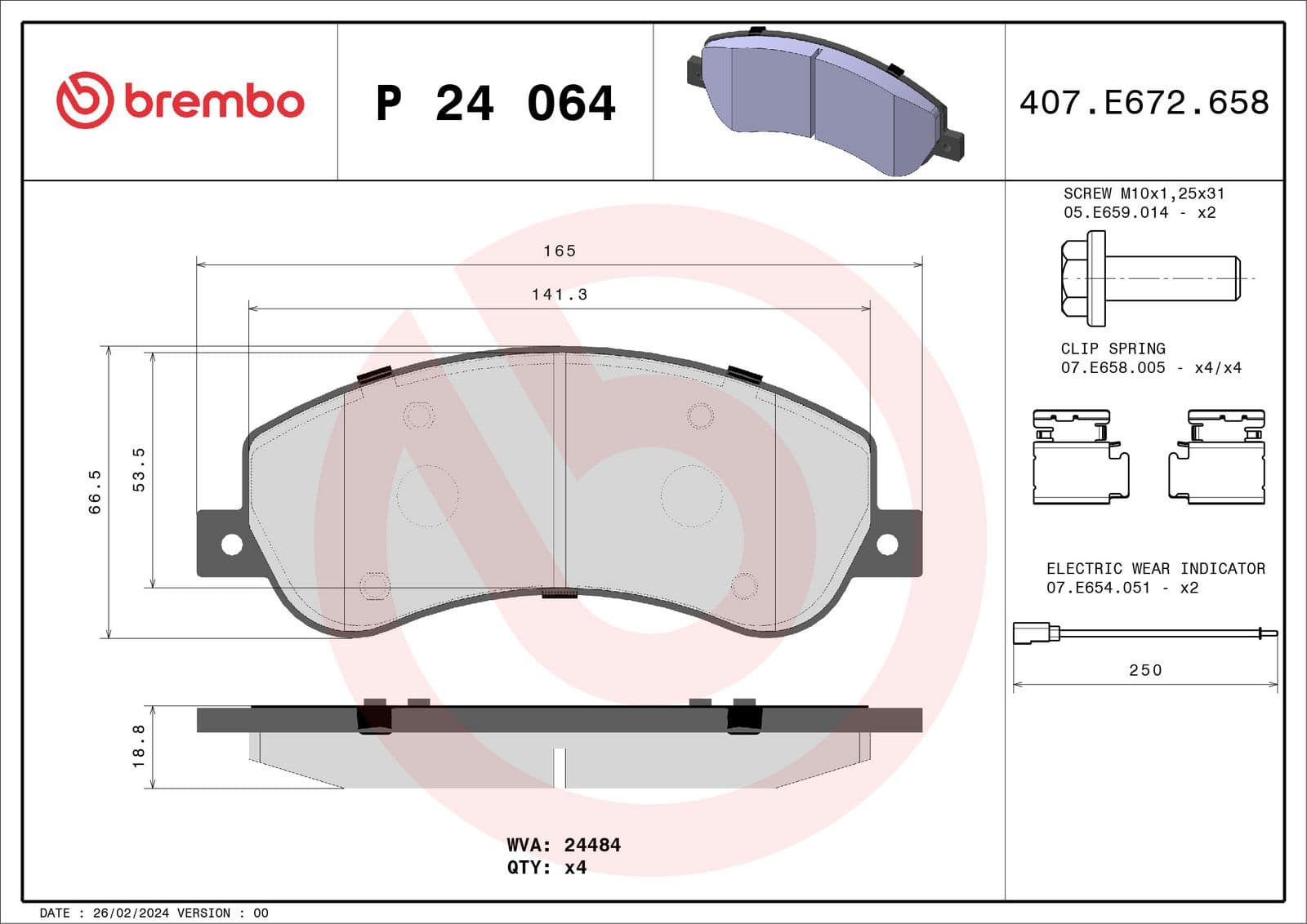 set placute frana,frana disc BREMBO PRIME LINE P 24 064