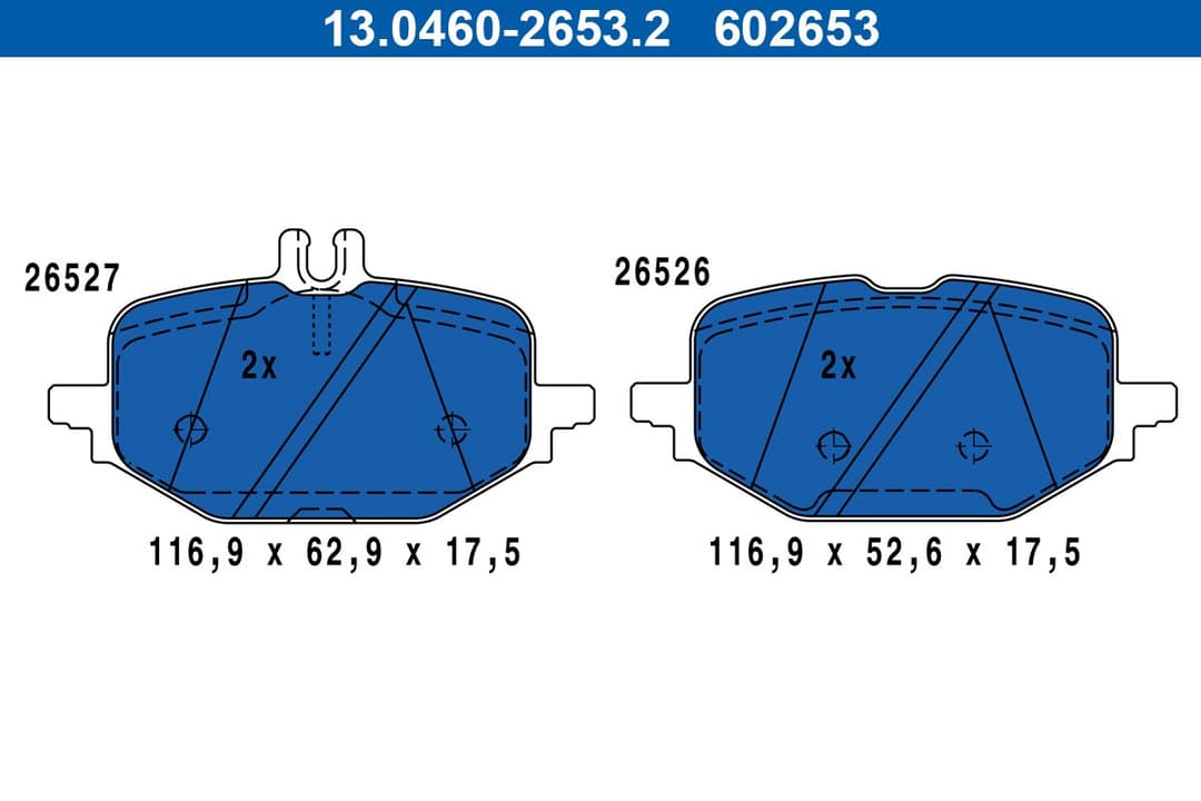 set placute frana,frana disc ATE 13.0460-2653.2