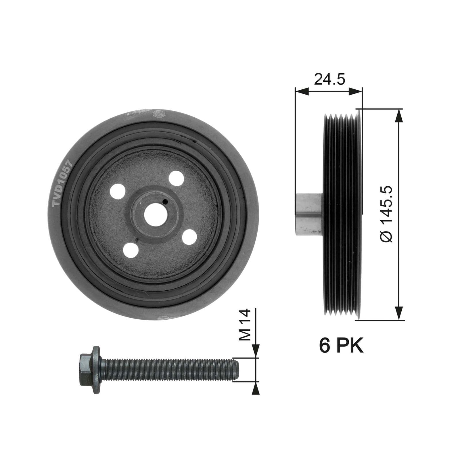Fulie curea, arbore cotit GATES DriveAlign™ TVD1057A