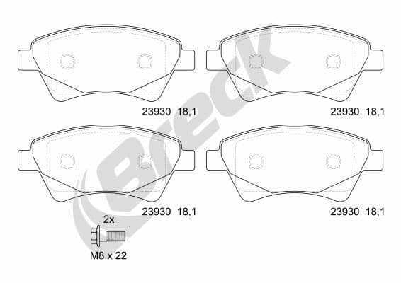 set placute frana,frana disc BRECK 23930 00 702 00