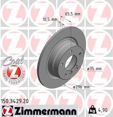 Disc frana ZIMMERMANN 150.3429.20