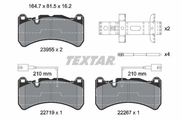 set placute frana,frana disc TEXTAR Q+ 2395503