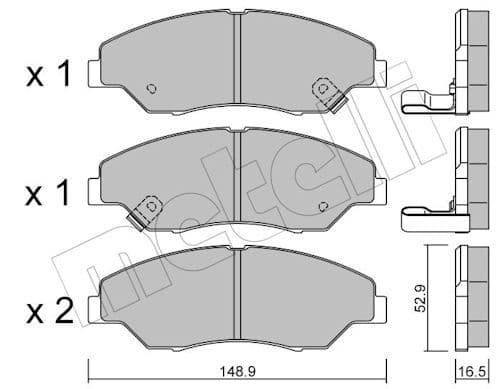 set placute frana,frana disc METELLI 22-0376-0