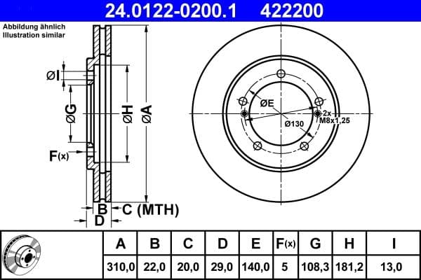 Disc frana ATE 24.0122-0200.1