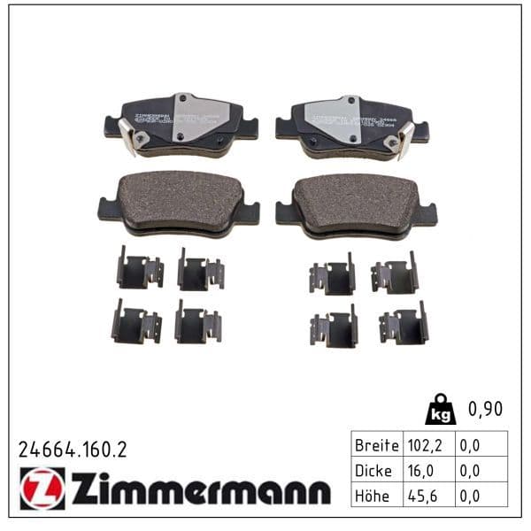 set placute frana,frana disc ZIMMERMANN 24664.160.2