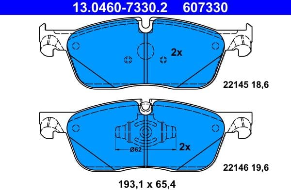 set placute frana,frana disc ATE 13.0460-7330.2