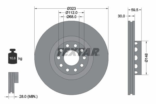 Disc frana TEXTAR PRO+ 92098305