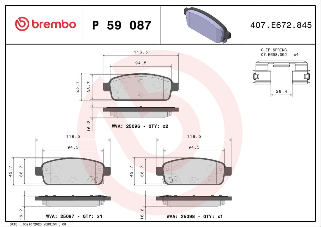 set placute frana,frana disc BREMBO PRIME LINE P 59 087