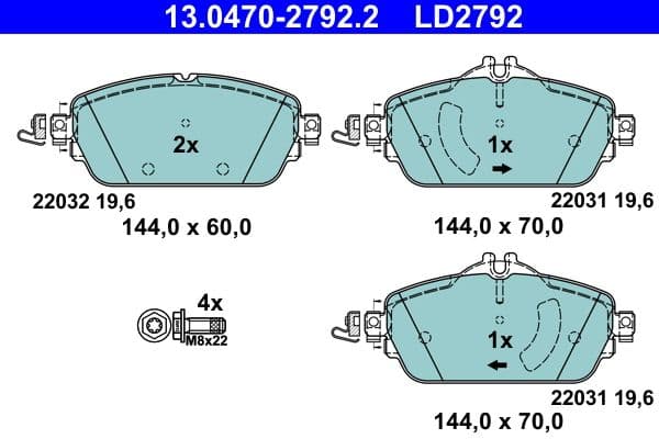 set placute frana,frana disc ATE Ceramic 13.0470-2792.2