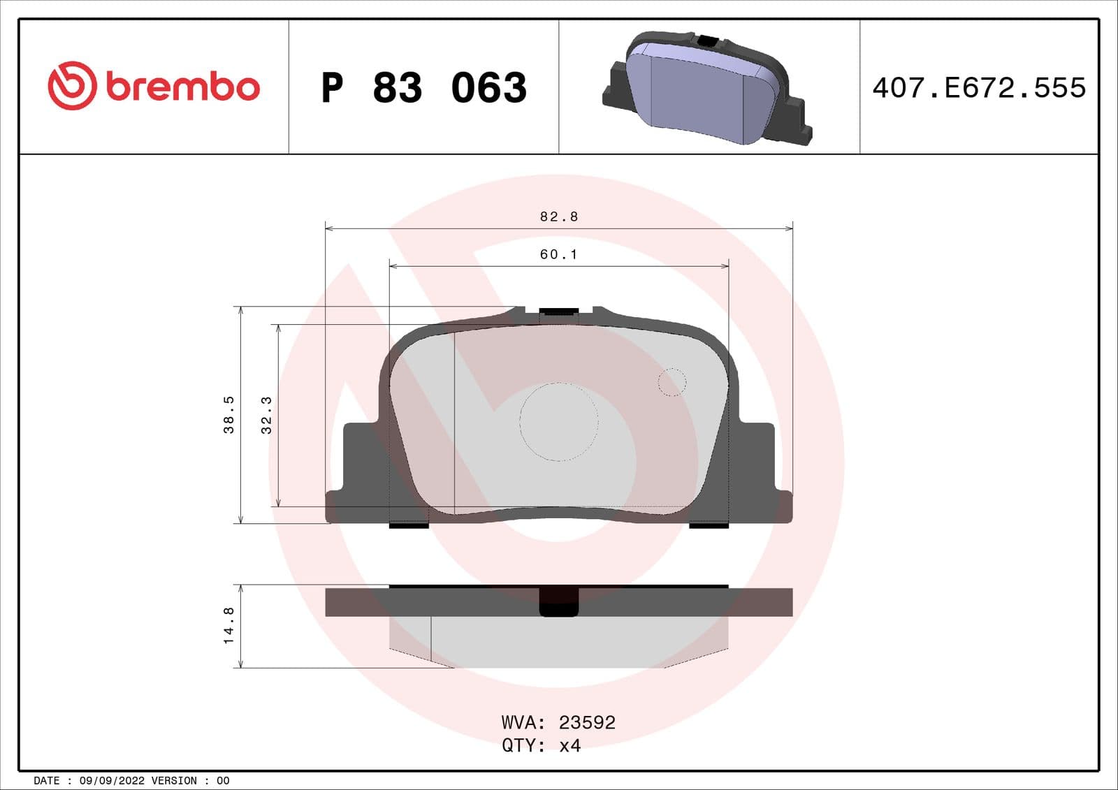 set placute frana,frana disc BREMBO PRIME LINE P 83 063