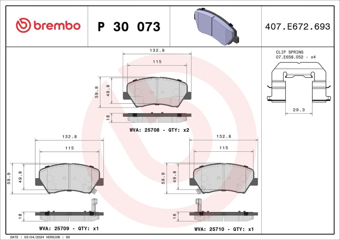 set placute frana,frana disc BREMBO PRIME LINE P 30 073
