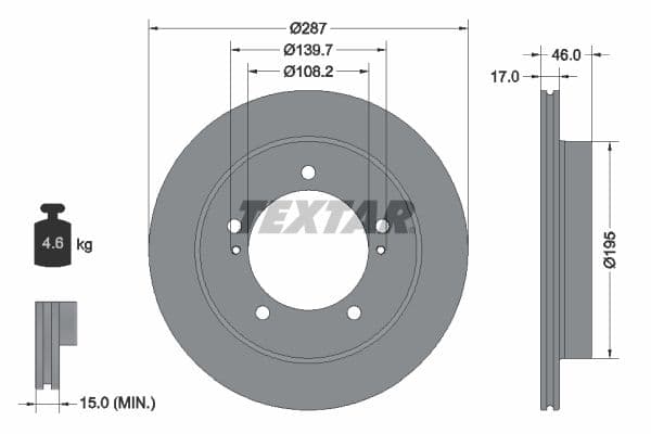 Disc frana TEXTAR PRO 92314103