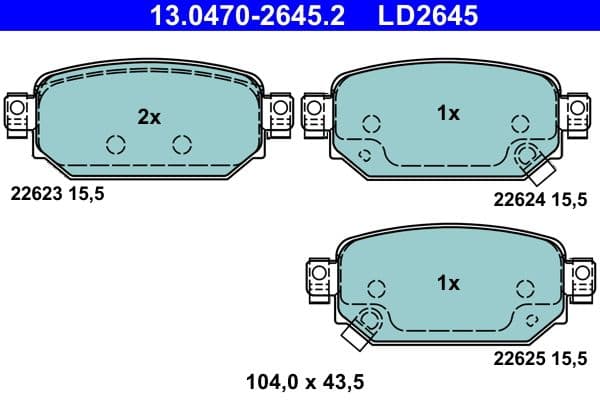 set placute frana,frana disc ATE Ceramic 13.0470-2645.2
