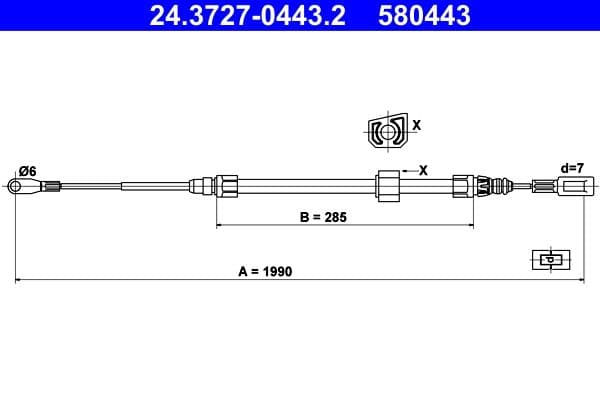 Cablu, frana de parcare ATE 24.3727-0443.2