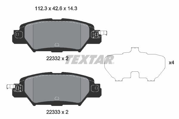 set placute frana,frana disc TEXTAR 2233201
