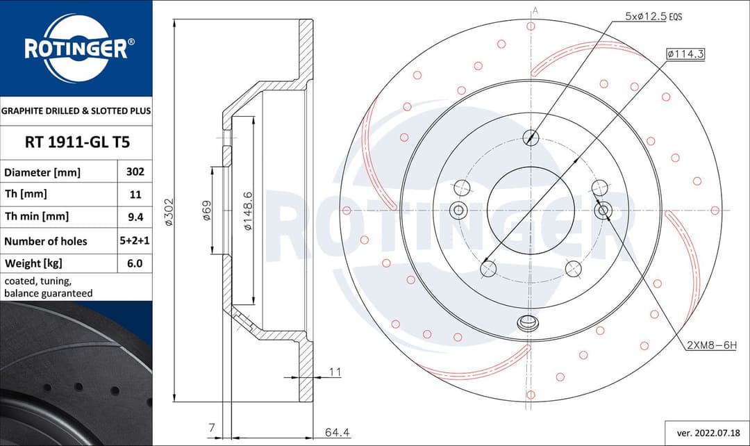 Disc frana ROTINGER RT 1911-GL T5
