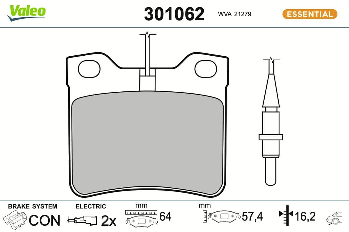 set placute frana,frana disc VALEO 301062