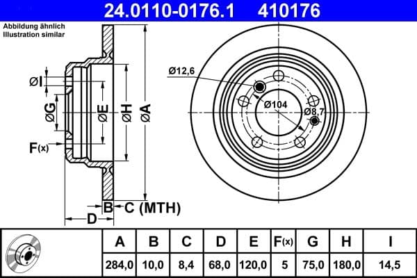 Disc frana ATE 24.0110-0176.1