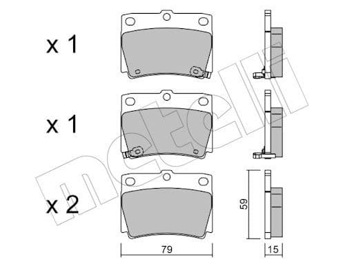 set placute frana,frana disc METELLI 22-0484-0