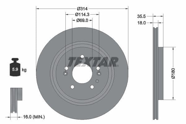 Disc frana TEXTAR PRO 92347503