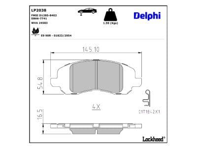 set placute frana,frana disc DELPHI LP2038