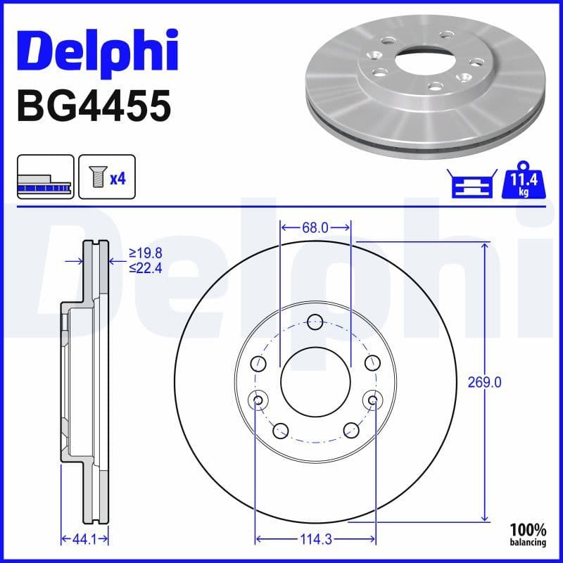 Disc frana DELPHI BG4455