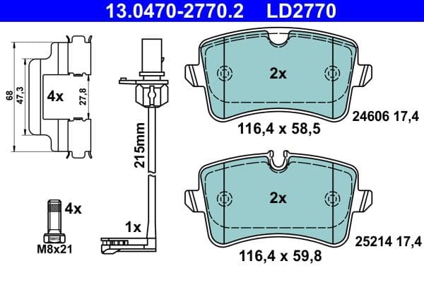 set placute frana,frana disc ATE Ceramic 13.0470-2770.2
