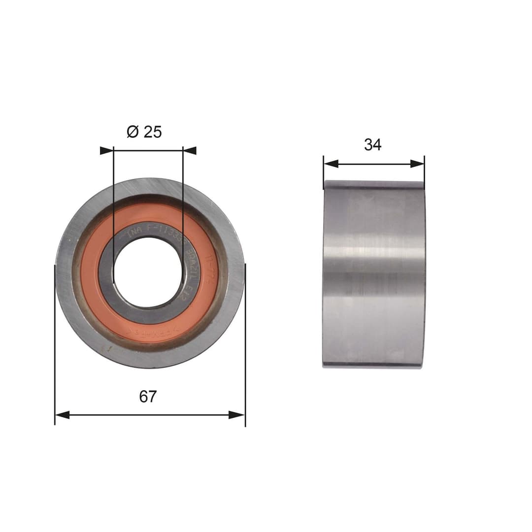Rola ghidare/conducere, curea distributie GATES PowerGrip™ T41178