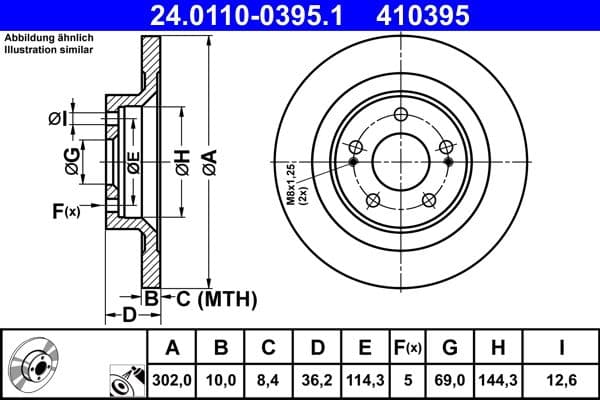 Disc frana ATE 24.0110-0395.1