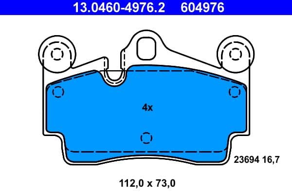 set placute frana,frana disc ATE 13.0460-4976.2
