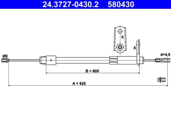 Cablu, frana de parcare ATE 24.3727-0430.2
