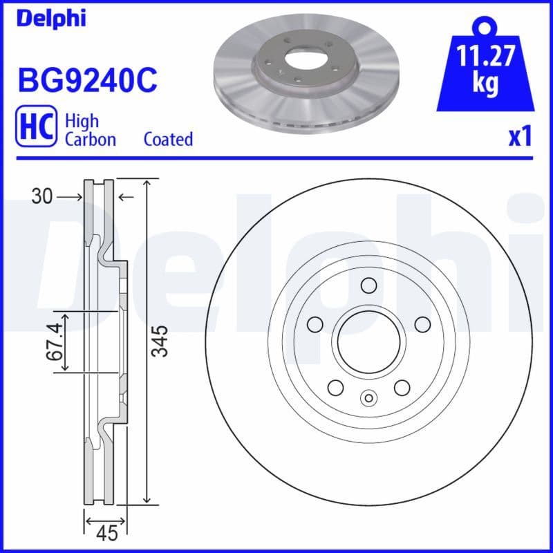 Disc frana DELPHI BG9240C