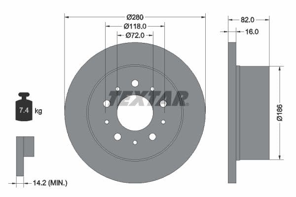Disc frana TEXTAR PRO 92116103