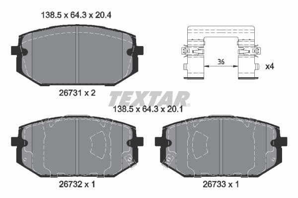 set placute frana,frana disc TEXTAR Q+ 2673101