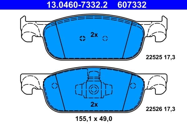 set placute frana,frana disc ATE 13.0460-7332.2