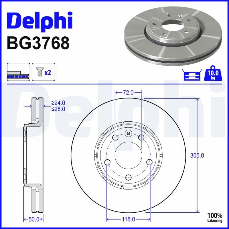 Disc frana DELPHI BG3768