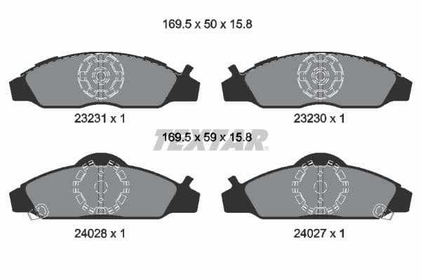 set placute frana,frana disc TEXTAR 2323101